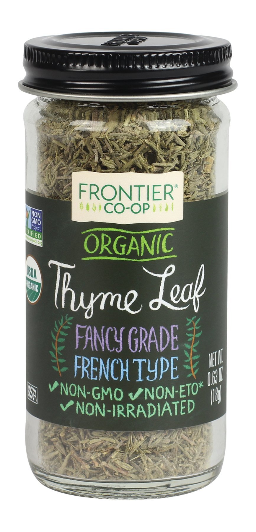 Frontier Natural Thyme Leaf Whole Organic, 0.63 ounces (Pack of 6)
