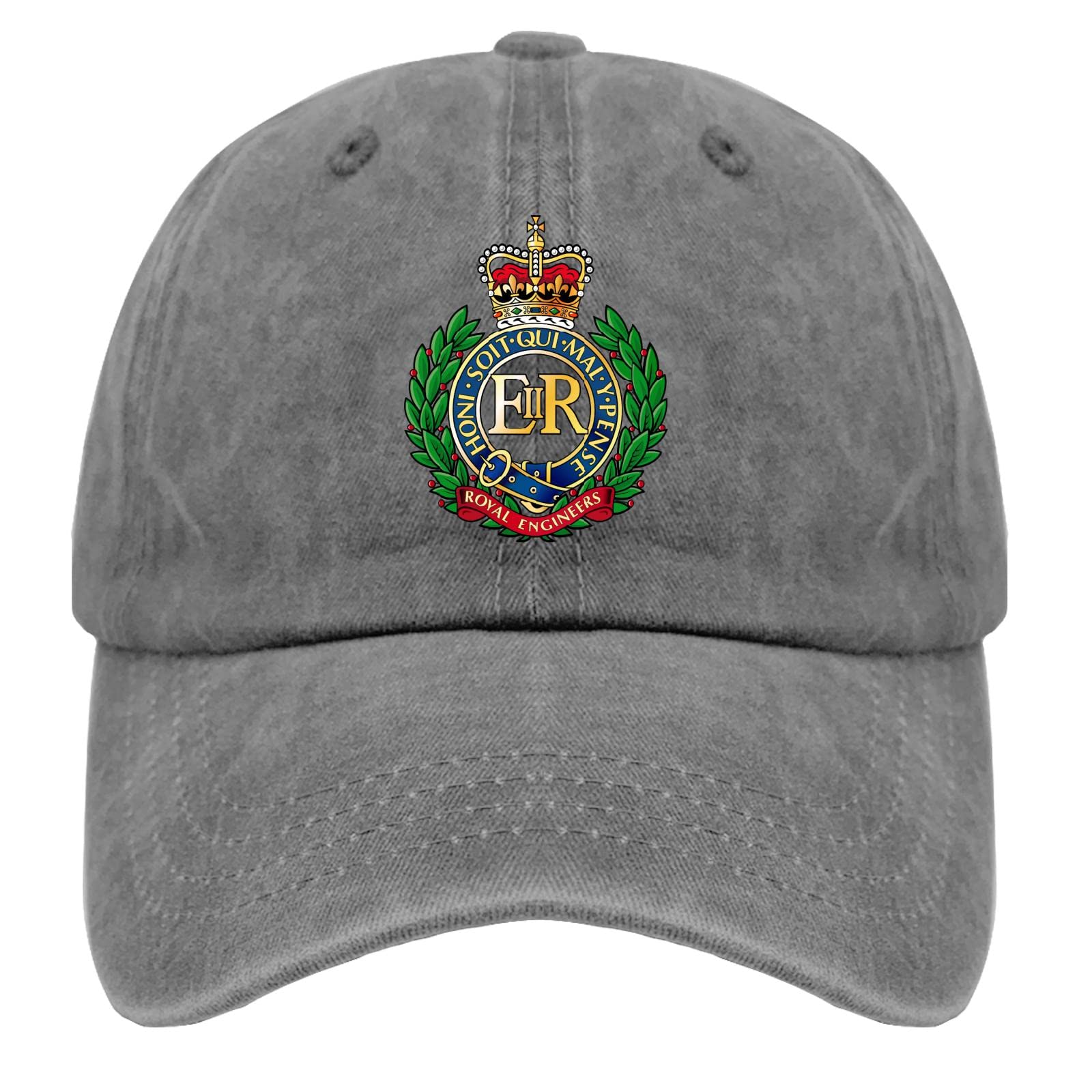 Tkpa Mol Unisex Pigment Gray Dad Hats Badge Royal Engineers Trucker Cap For Men Graphic Washed Cotton Adjustable