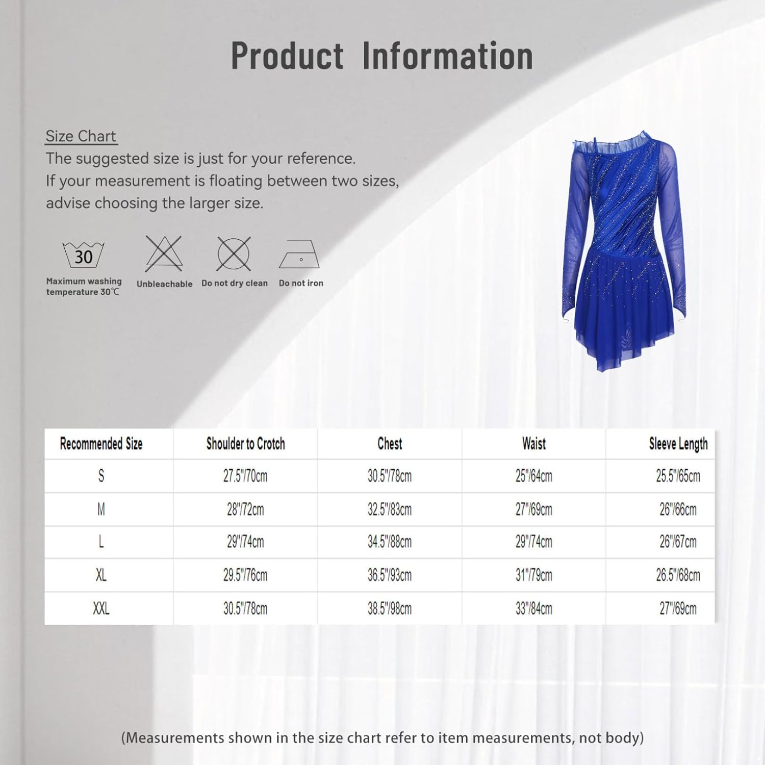 renvena Women Rhinestones Lyrical Dance Dress Sheer Mesh Long Sleeves Figure Skating Dress Ballet