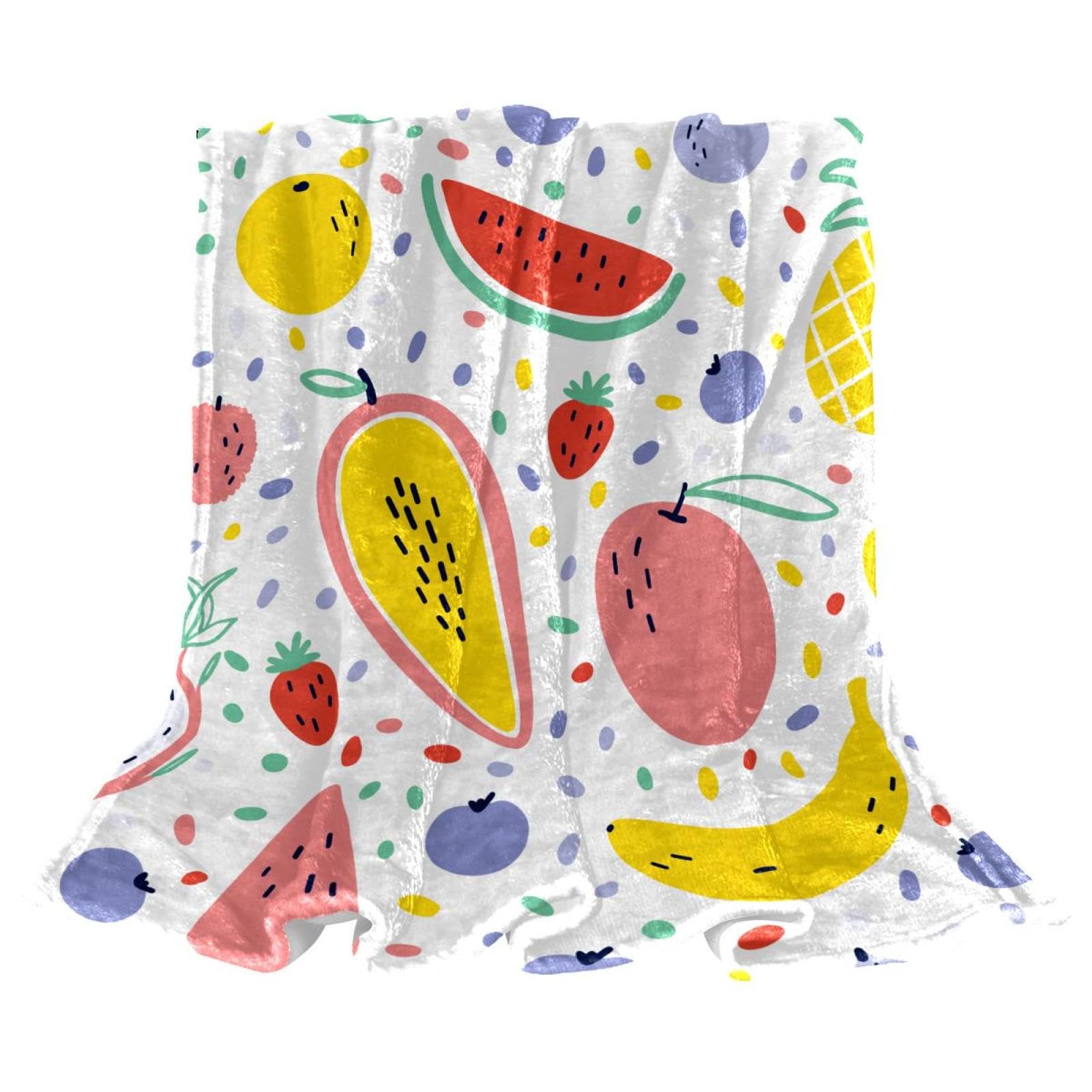 Couverture Plaid Chaude Pastèque Banane Polaire Légère pour Chambre Enfant