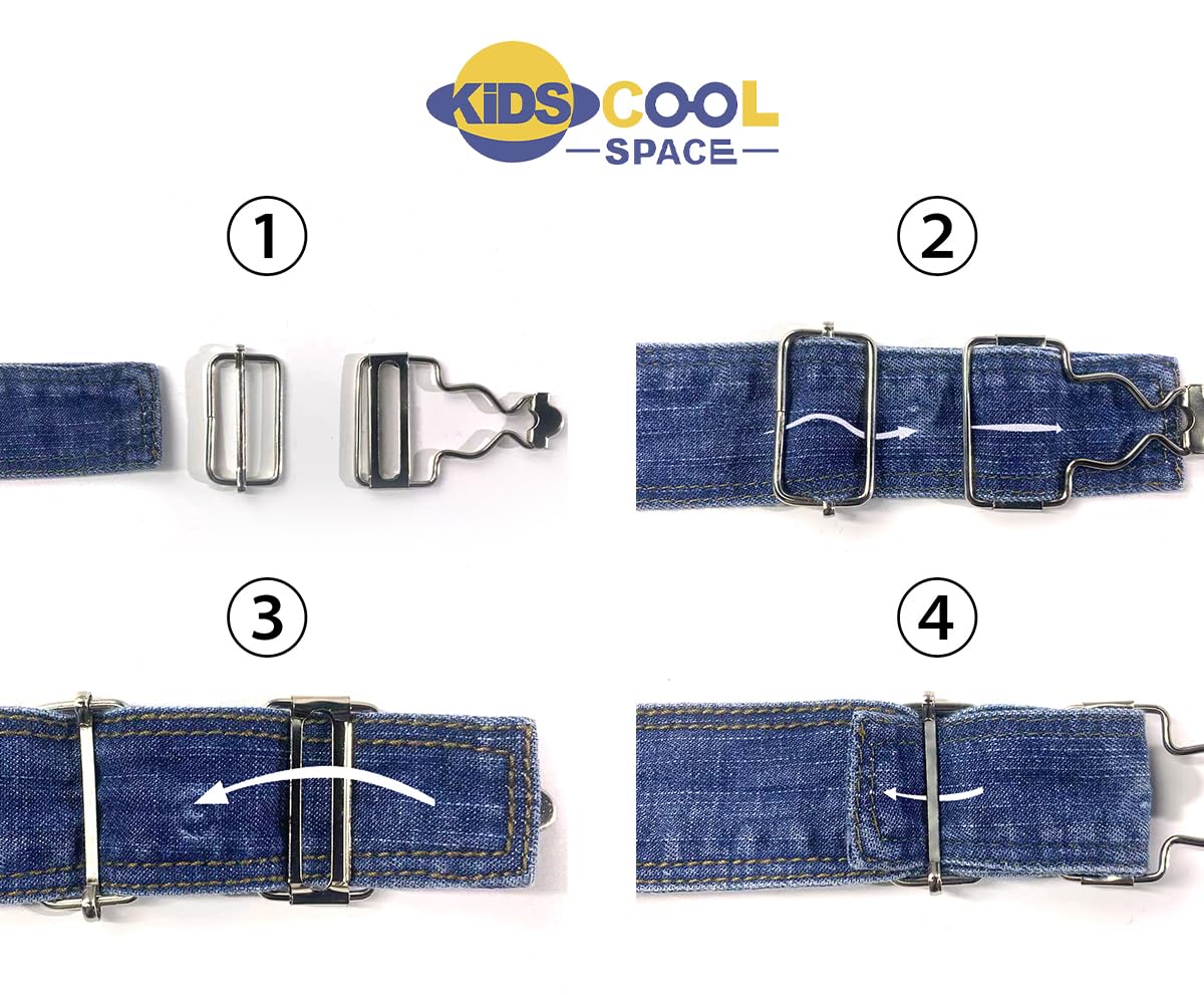 KIDSCOOL SPACE Bébé & Petites Filles/Garçons Big Bib Pocket Stone Washed Ripped Denim Salopette