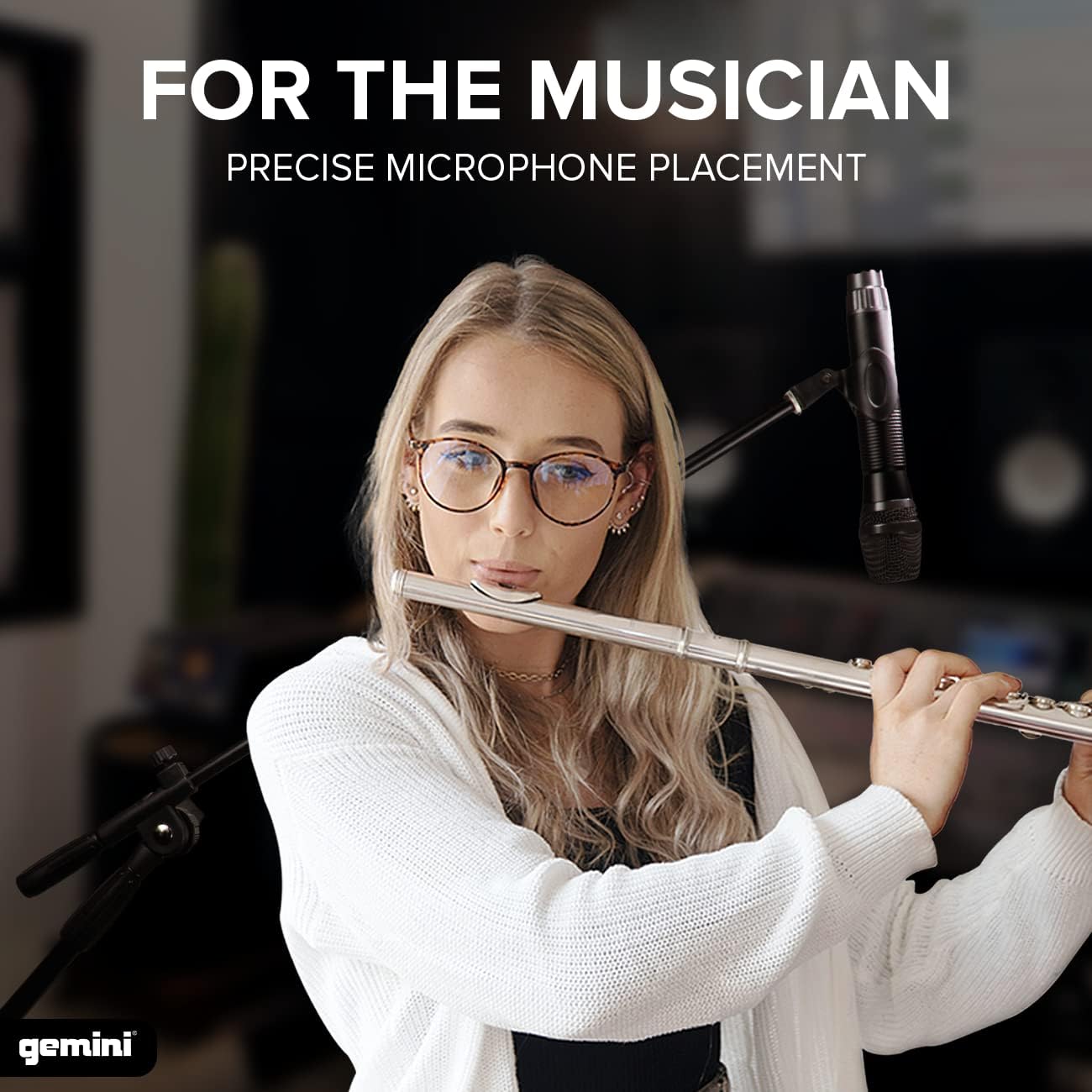 Gemini Adjustable Boom Microphone Stand - Heavy Duty Metal Tripod with Non-Slip Feet, Collapsible for Studio, Live Performance, Podcasting - Universal Mic Clip Included (MBST-01)