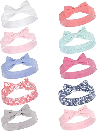 Vista 124 de Hudson Baby Cotton and Synthetic Headbands, Size 0-24 Months