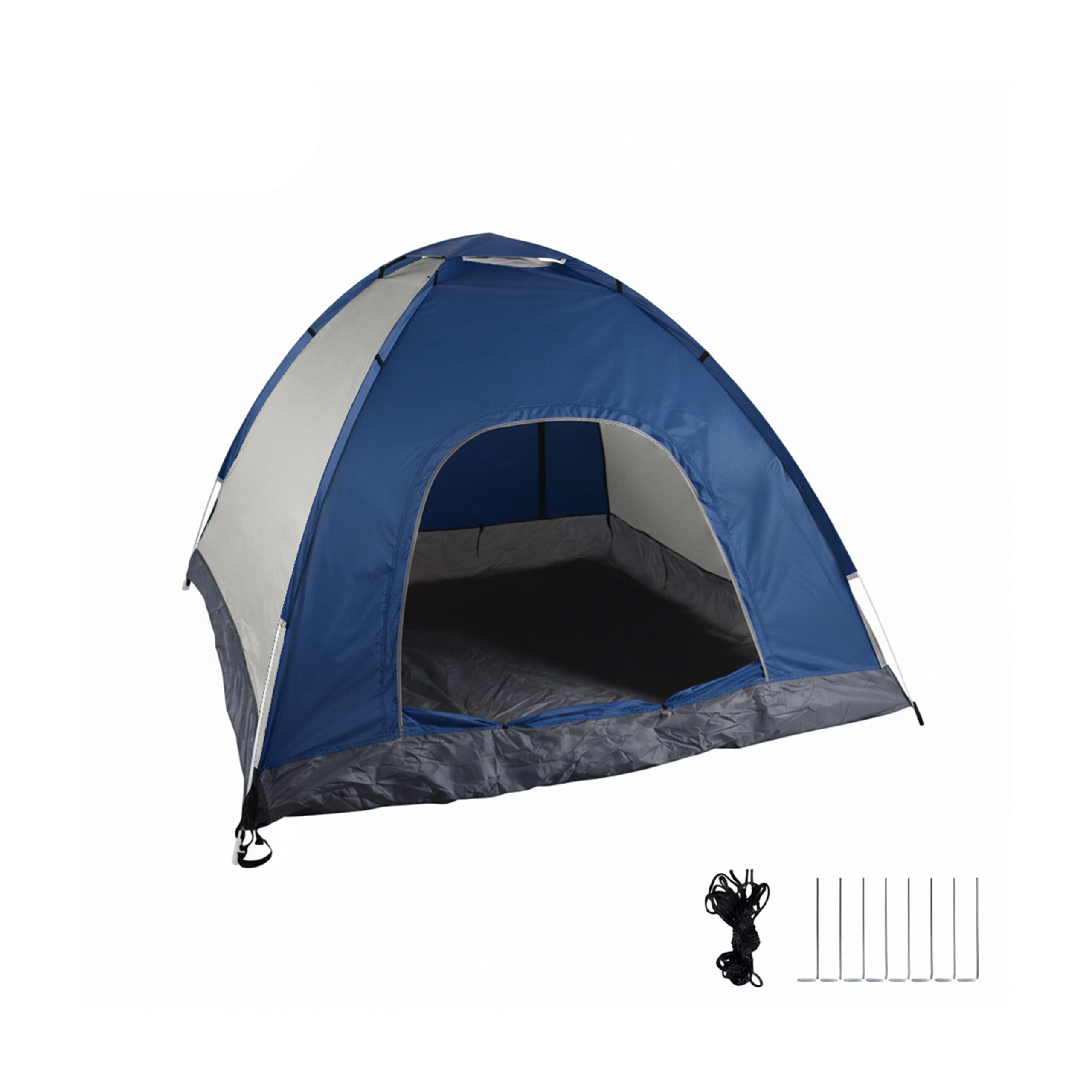 Relaxdays Tenda da campeggio pop-up, 135 x 200 x 200 cm, impermeabile, istantanea, piccola, UV 50+, blu