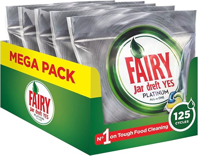 Fairy Platinum Dishwasher Tablets, Lemon, 125 Capsules