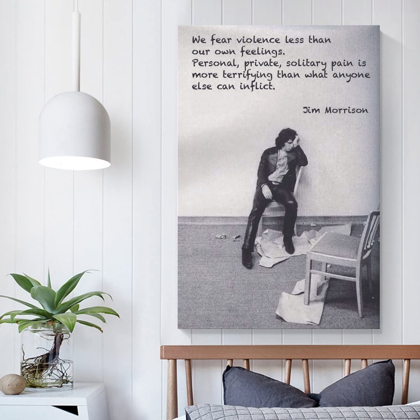 Art Toile Musicien Poster Jim Morrison 60x80cm Sur Toile - Déco Murale |  Salon, Chambre, Bureau Sans Cadre Toile Déco Murale, image size:1600x1600