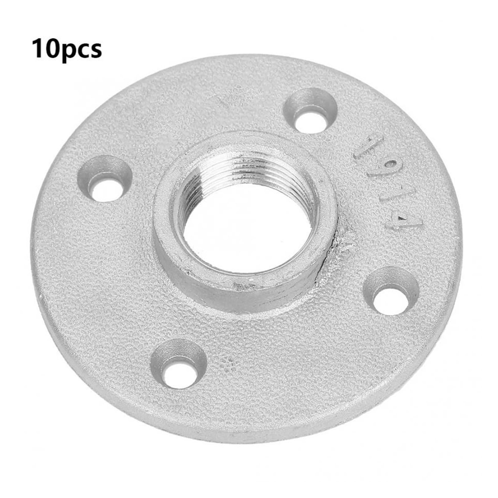 10 piezas de brida de hierro fundido plateado DN20 4 agujeros 3/4 ''accesorios de tubería de rosca británica