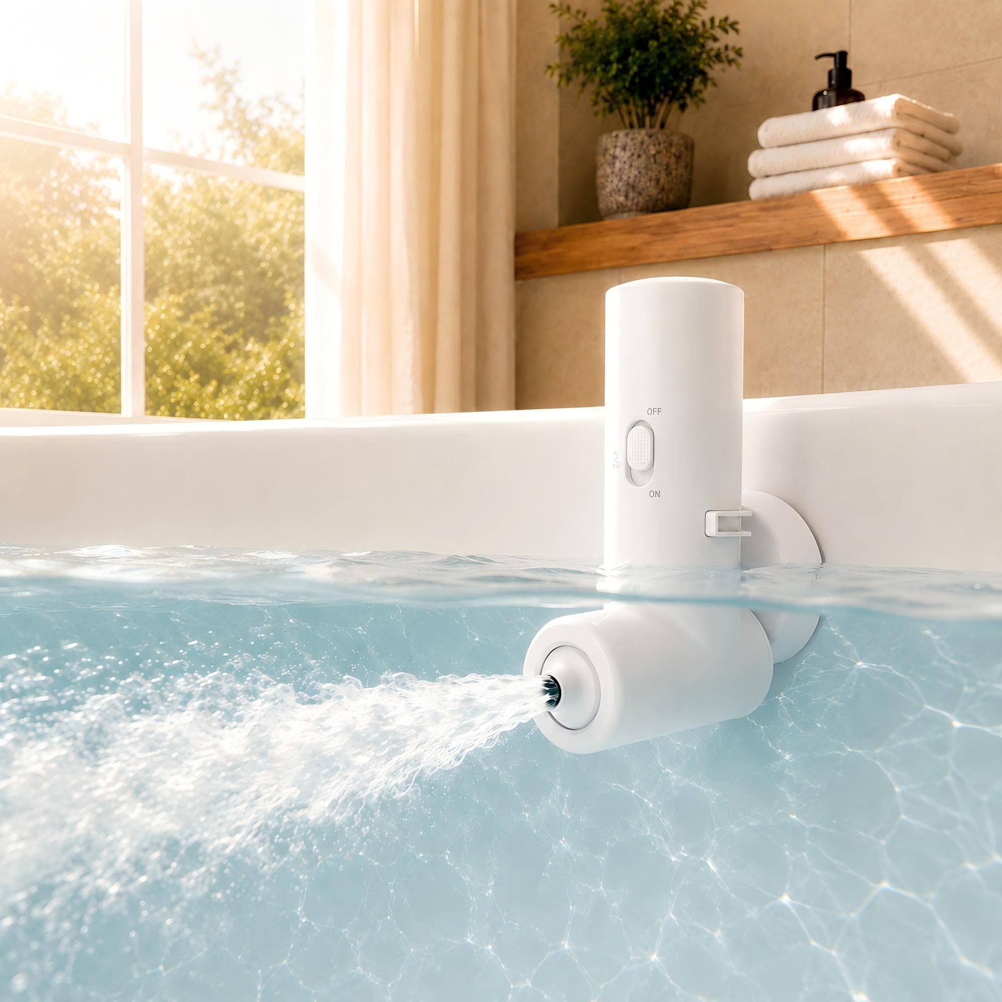Getto Spa per Vasca, Fornisce Un'intensità di Massaggio di 65 kPa, Getto Idromassaggio Ricaricabile con Modalità Bolle, per Bagno Schiuma e Massaggio, Ideale per Relax (Bianco)
