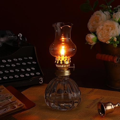 Miniatura 2 de Yexiya Juego de 6 lámparas de cristal vintage de queroseno rústicas, lámpara de aceite, farol transparente, con mecha extra de 6.6 pies