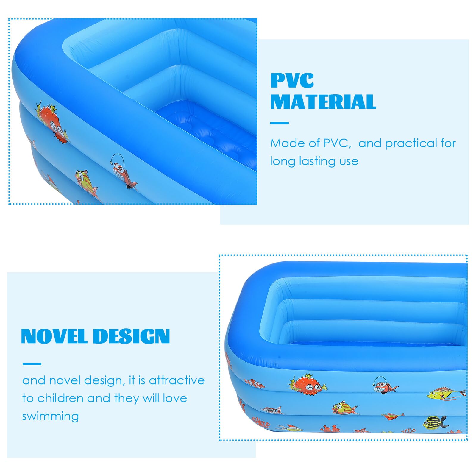 Piscina Hinchable para Niños de PVC, Estructura de Tres Niveles Azul