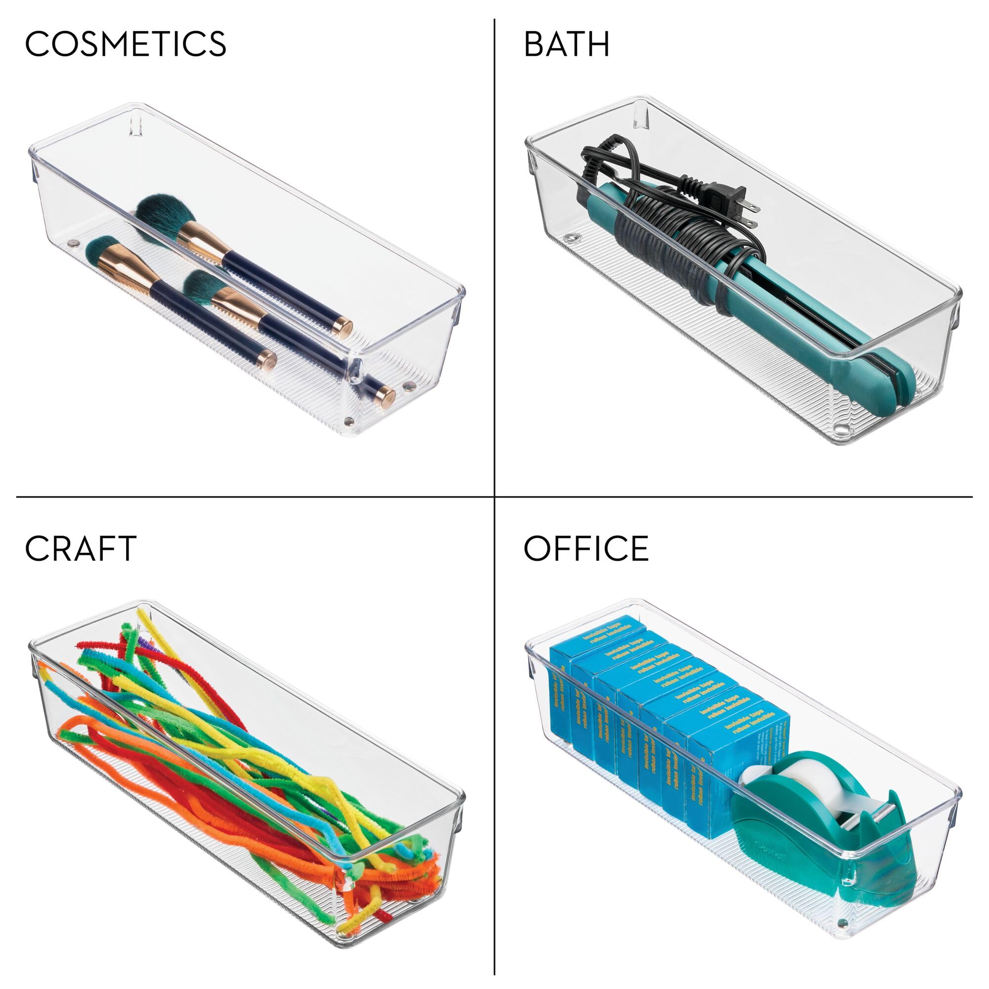 iDesign 29332M6 Organizer per cassetti, Trasparente