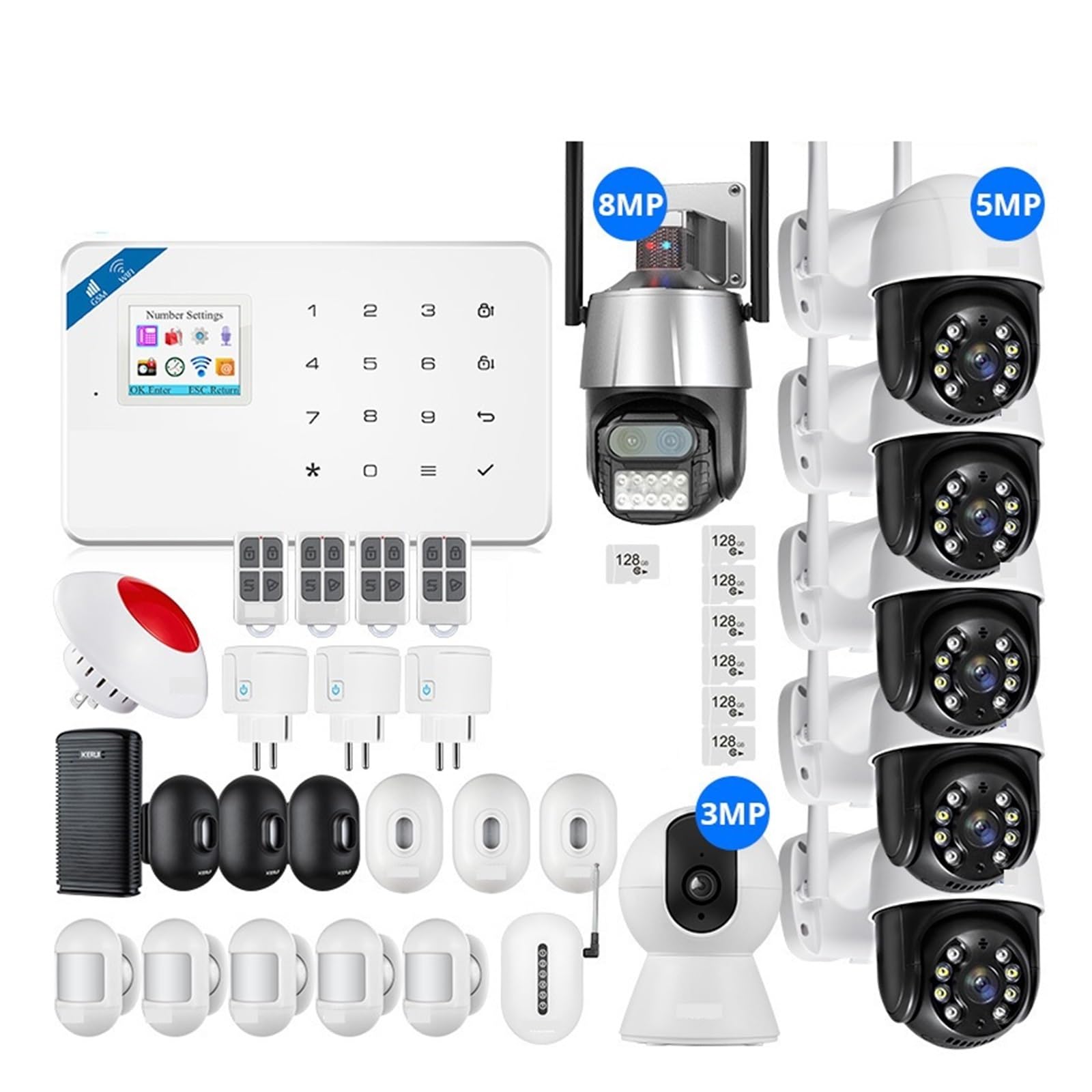 Sistemi Sicurezza Casa Di Allarme W181 Unità Centrale WIFI GSM Sensore Porta Wireless Intelligente Supporto Antifurto Controllo APP(KIT 2)