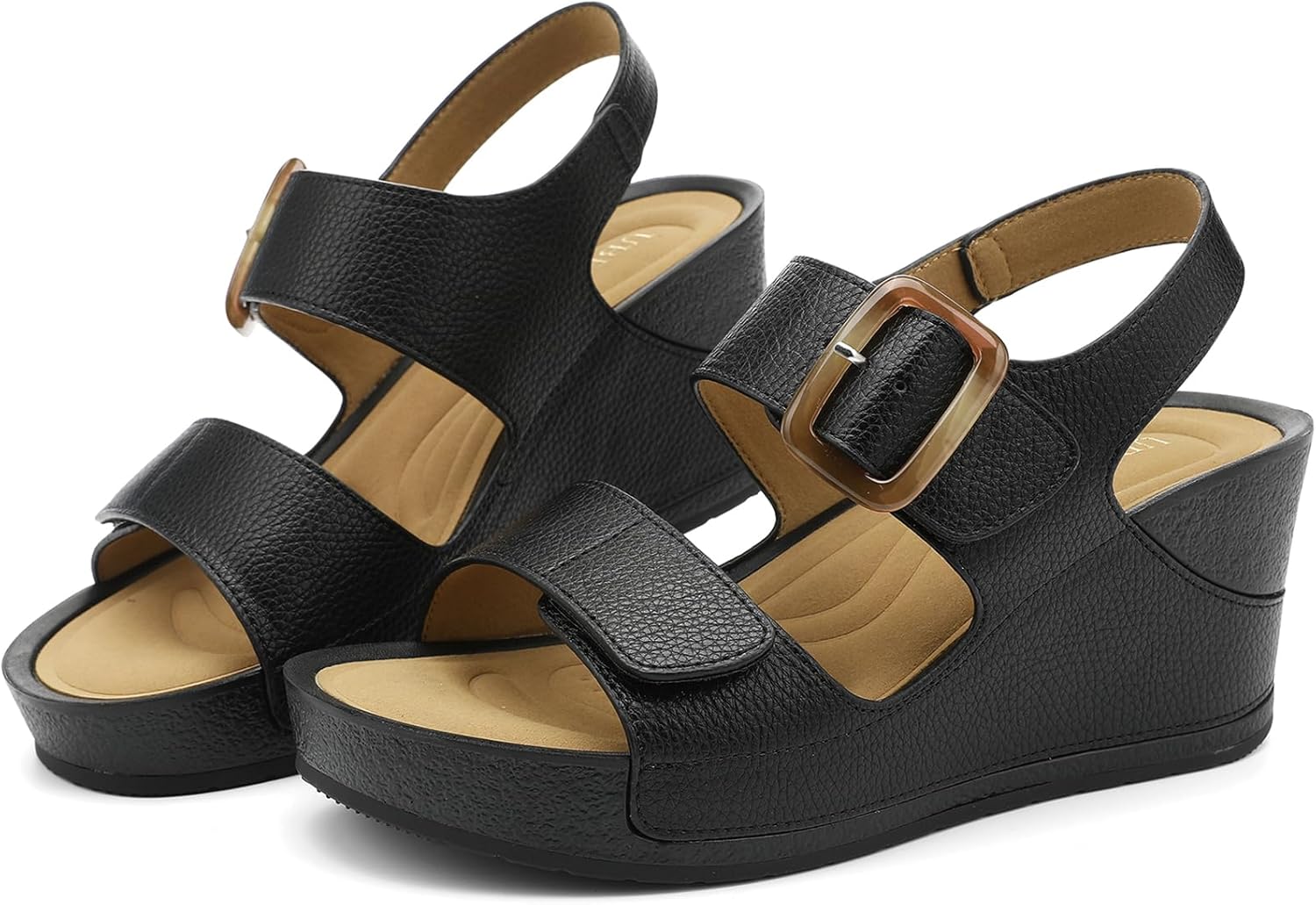 UBFEN Women Wedges Platform Sandals Comfortable Summer Chunky Heel Sandals for Dress