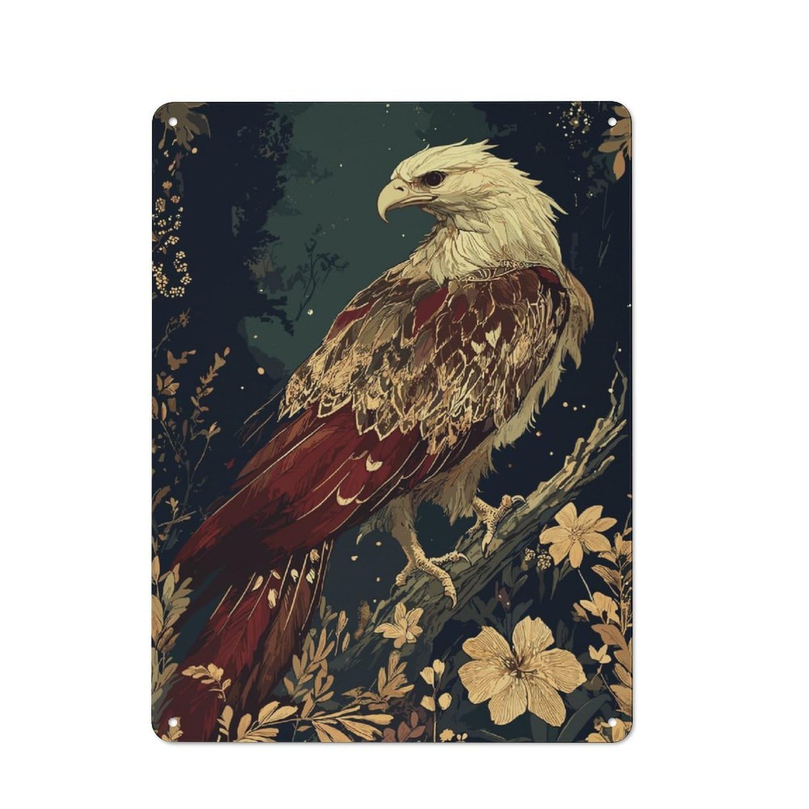 Eagle Abstract Metal Wall Plaque for Seasonal Kitchen, Dining Room Or Entrance, Christmas Gift for Friends And Family, 40x30cm