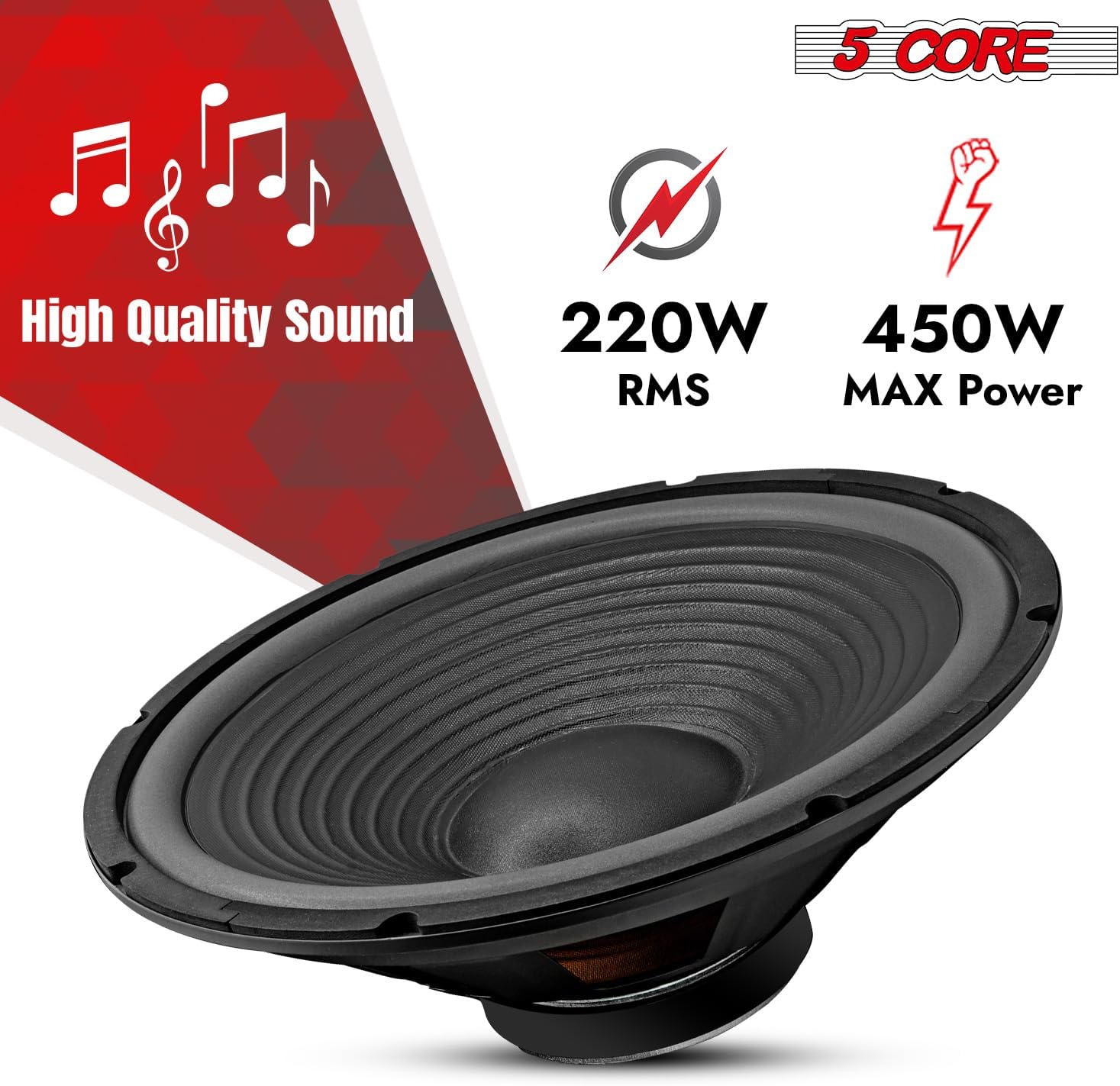 5 CORE Car Subwoofer 15 Inch 450W High Powered Vehicle Component Pro Audio Speaker System 4 Ohm 40 Oz Magnet w/High-Temperature CCAW Voice Coil - WF 15 140 4OHM 3 71A+Ds7IBbL. AC SL1500
