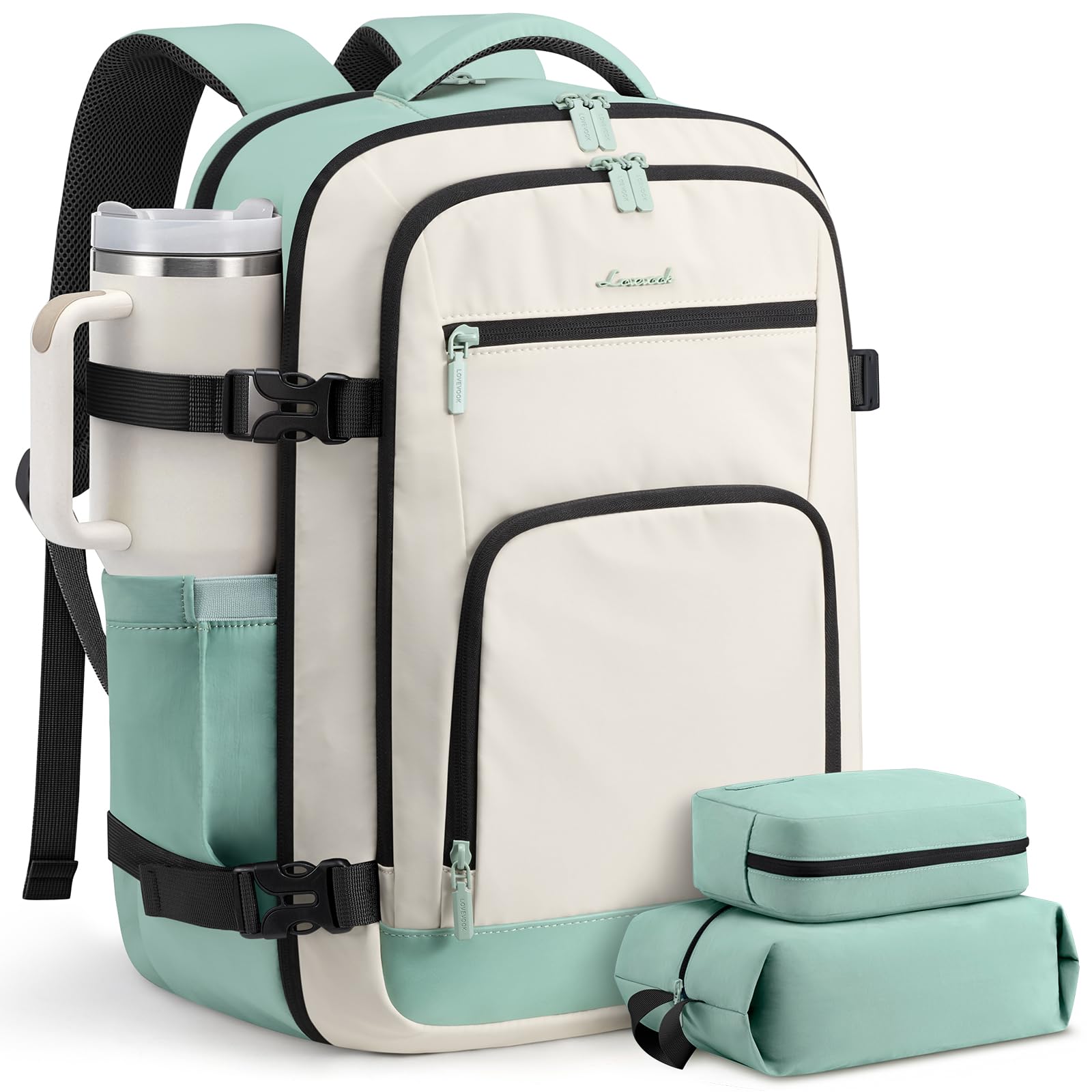 LOVEVOOK 40L Carry On Travel Backpack for Women Men Flight Approved