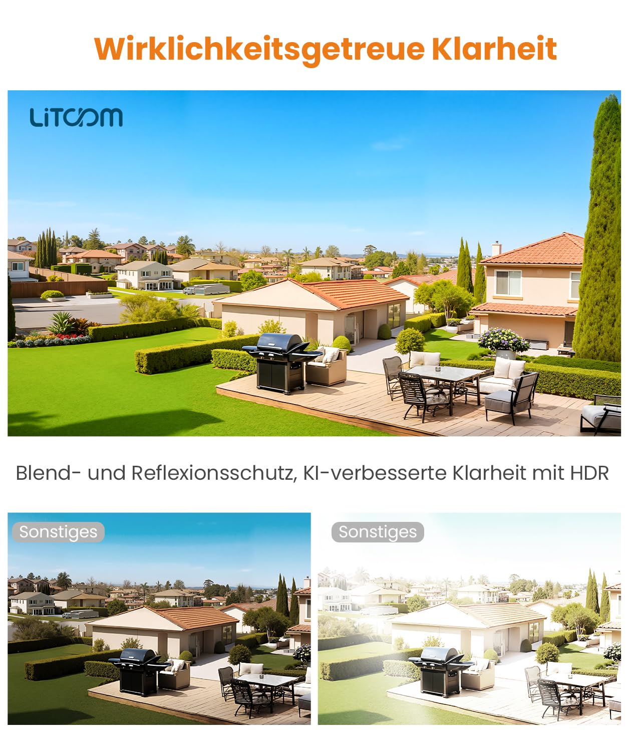 3MP 2K Fensterkamera Innen - 2,4 GHz & 5 GHz WLAN Überwachungskamera mit KI-Farbnachtsicht, Cloud/SD Speicher & 24/7 Aufnahme, Personen-/Bewegungs-/Geräuscherkennung & Echtzeit-Benachrichtigungen