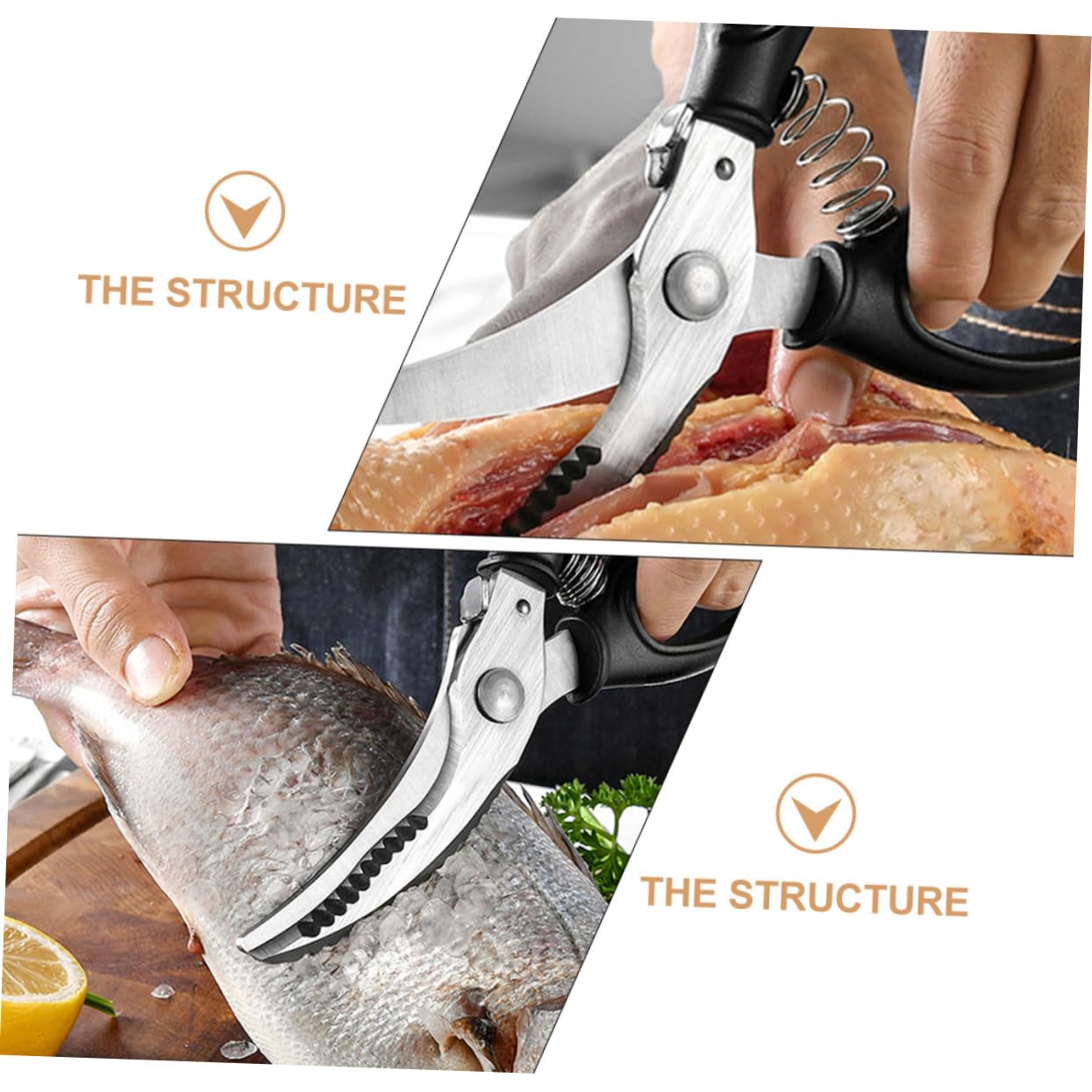 OFFSCH Chicken Bone Scissors Kitchen Scissors Shears for Cutting Meat Ambidextrous