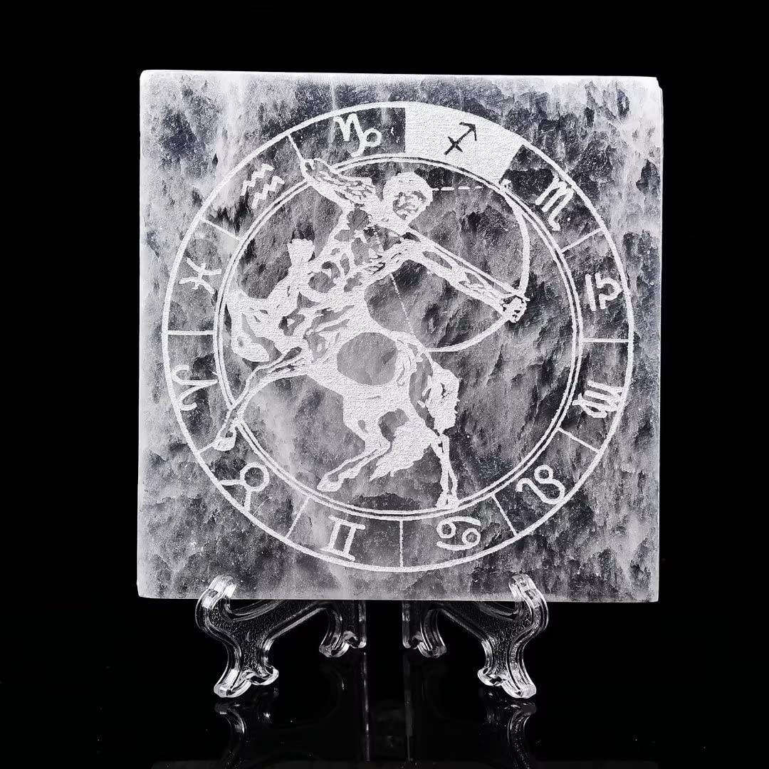 AMOYSTONE Selenite Crystal Charging Plate