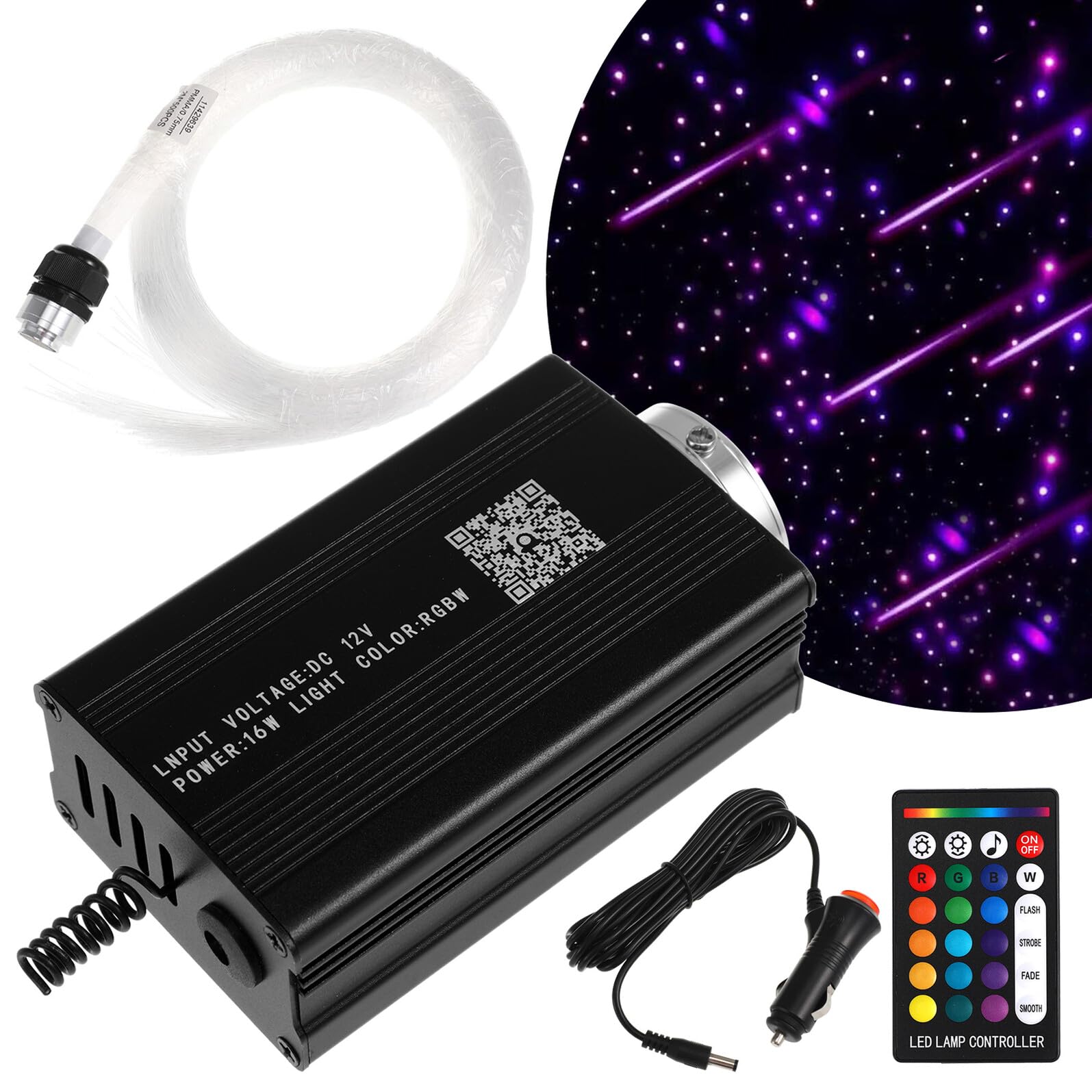 Alipis Kit Luci per Interni Tetto Auto Effetto Stellato, 500 Pezzi, Ottica a Filo Controllo da Telefono, Atmosfera Rilassante per Guida Notturna