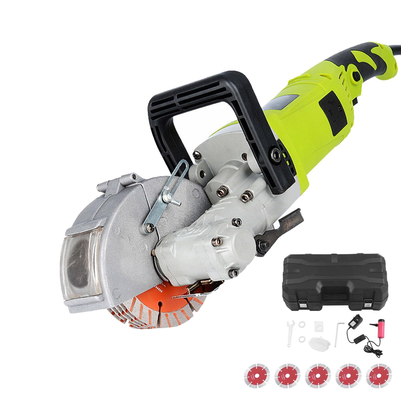 Ppldabnk One Color Wall Groove Cutting Machine With Dust – 4000W, 7500 Rpm (Idle), 5 Replacement Blades, Grooving Width 27-33Mm, Cutting Depth 37Mm | Wall Chaser For Brick, Marble Cutting