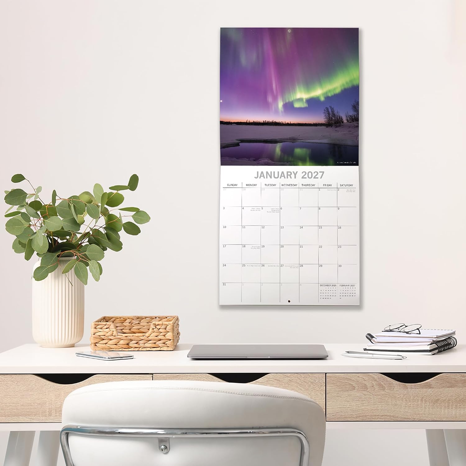 2027 Square Wall Calendar - Natural Wonders 12 x 12 Inch Monthly View, 16-Month, Natural World Theme, Includes 324 Reminder Stickers image 4
