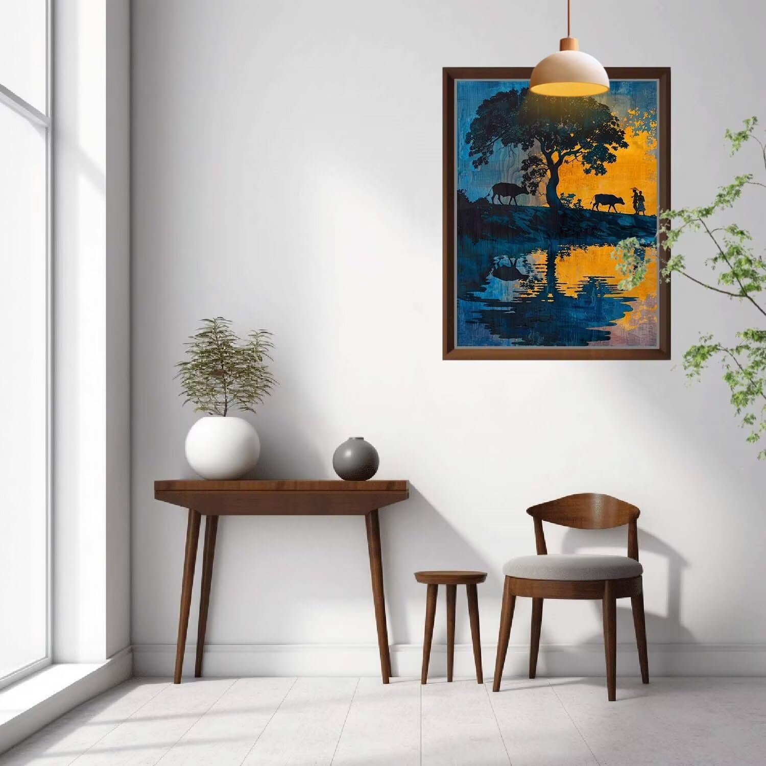 Paesaggio,Mucca Kit per Dipingere con i Numeri,Fai da Te Quadri da Dipingere Numerati per Hobby Creativi Adulti,Kit di Pittura a Olio su Tela Principianti per Decora la Casa Regalo 100x133cm 54N-6119