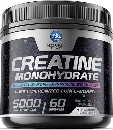 Natures Peak Polvo micronizado monohidrato de creatina 5000mg por porción 018oz - Suplemento de entrenamiento apto para dieta cetogénica - disponible en Yaxa Colombia