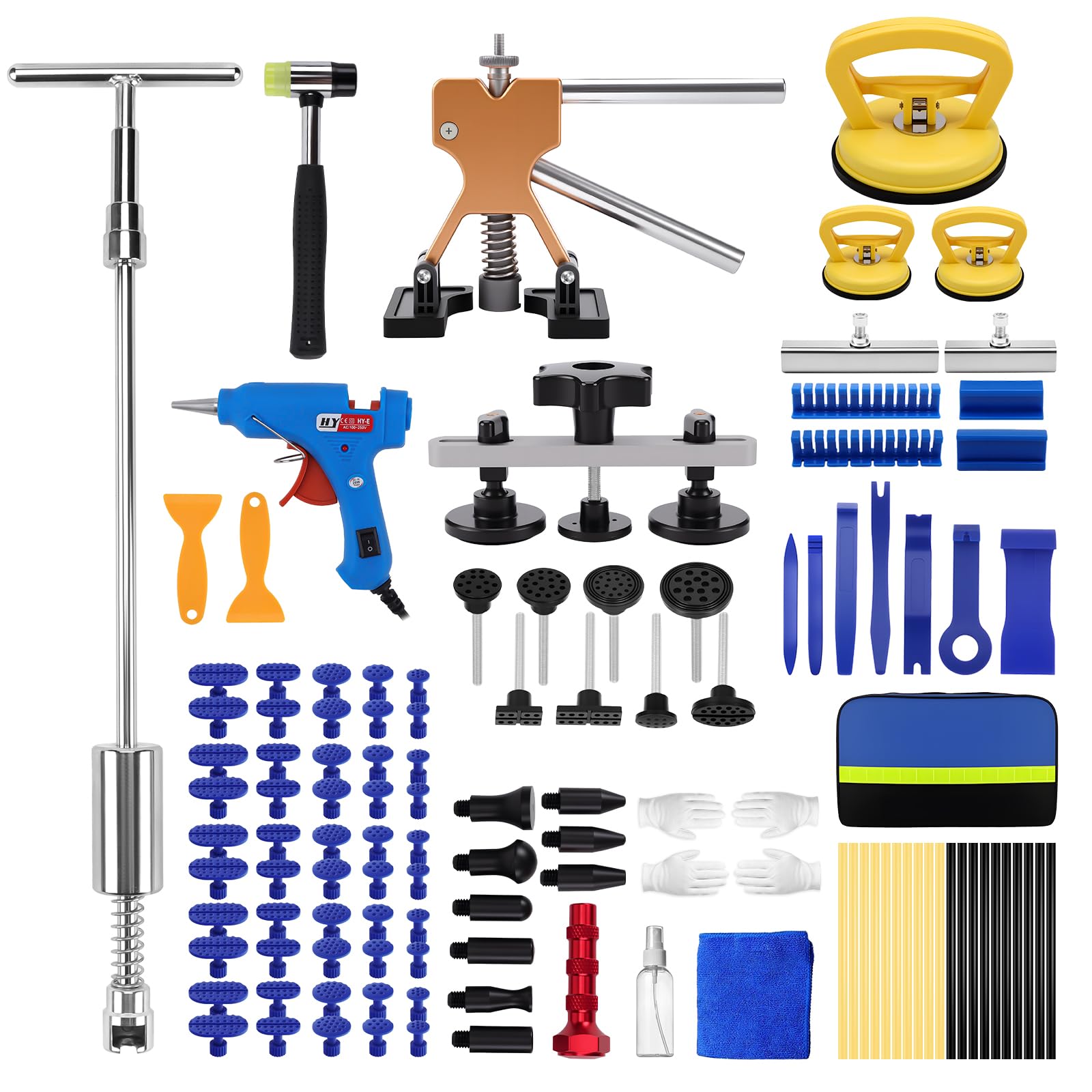 Photo 1 of 128Pcs Paintless Dent Puller Kit Auto Refrigerator Door Ding Removal Tools