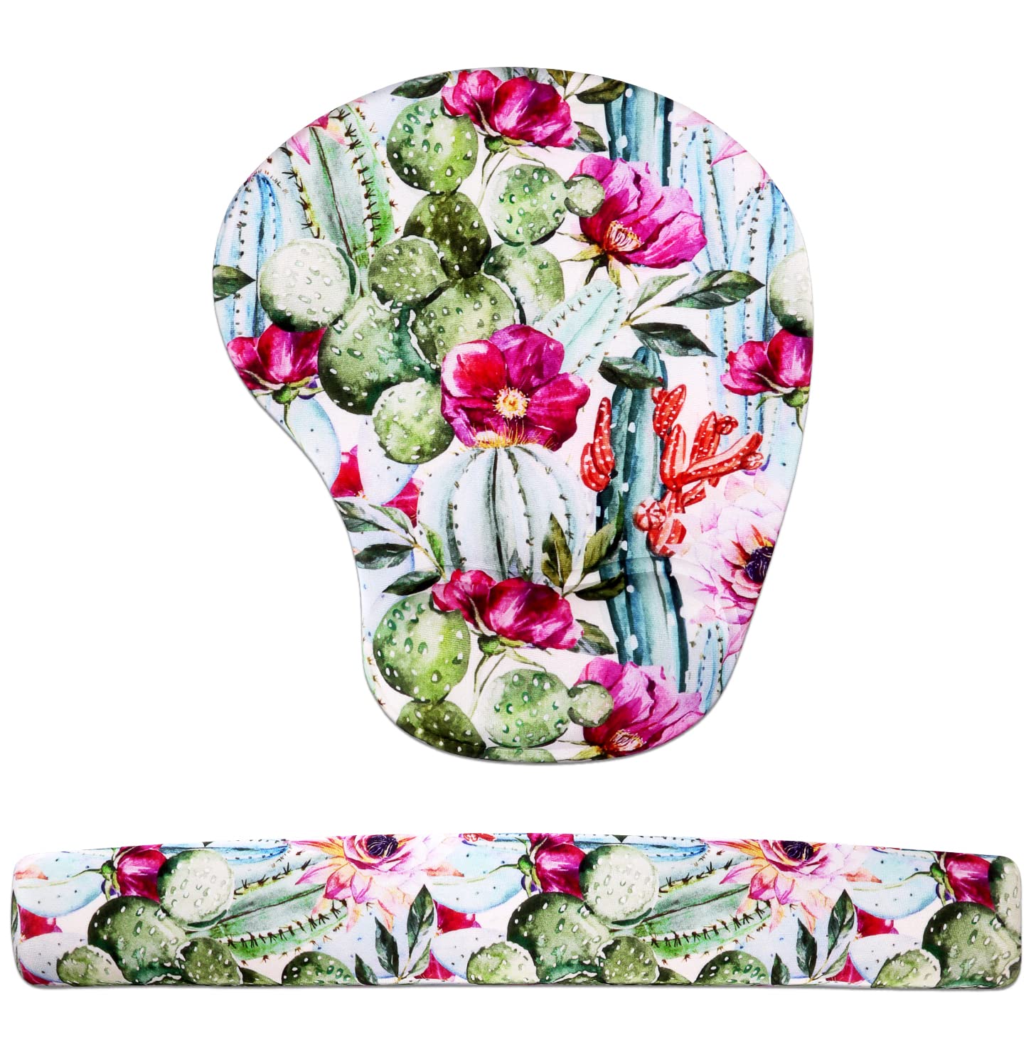 Photo 1 of Anyshock Keyboard Wrist Rest and Mouse Pad Wrist Support for Computer Desktop/Laptop, Ergonomic Memory Foam Keyboard Wrist Rest Pad and Mouse Wrist Mat for Office, Home, Work, Gaming(Cactus) Cactus 2.1in x 15.9in