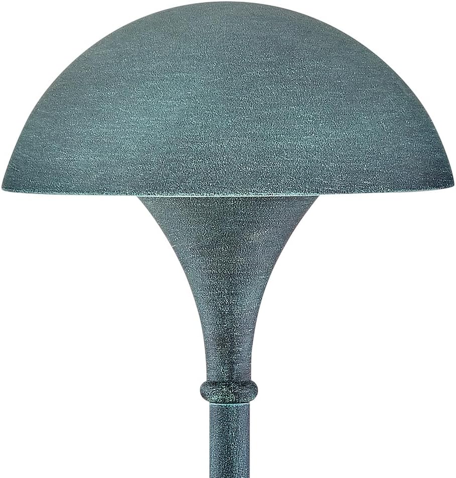 Hinkley Mushroom 120V LED Path Light – Clear Polycarbonate Glass, Traditional, Aluminum – Verde Finish