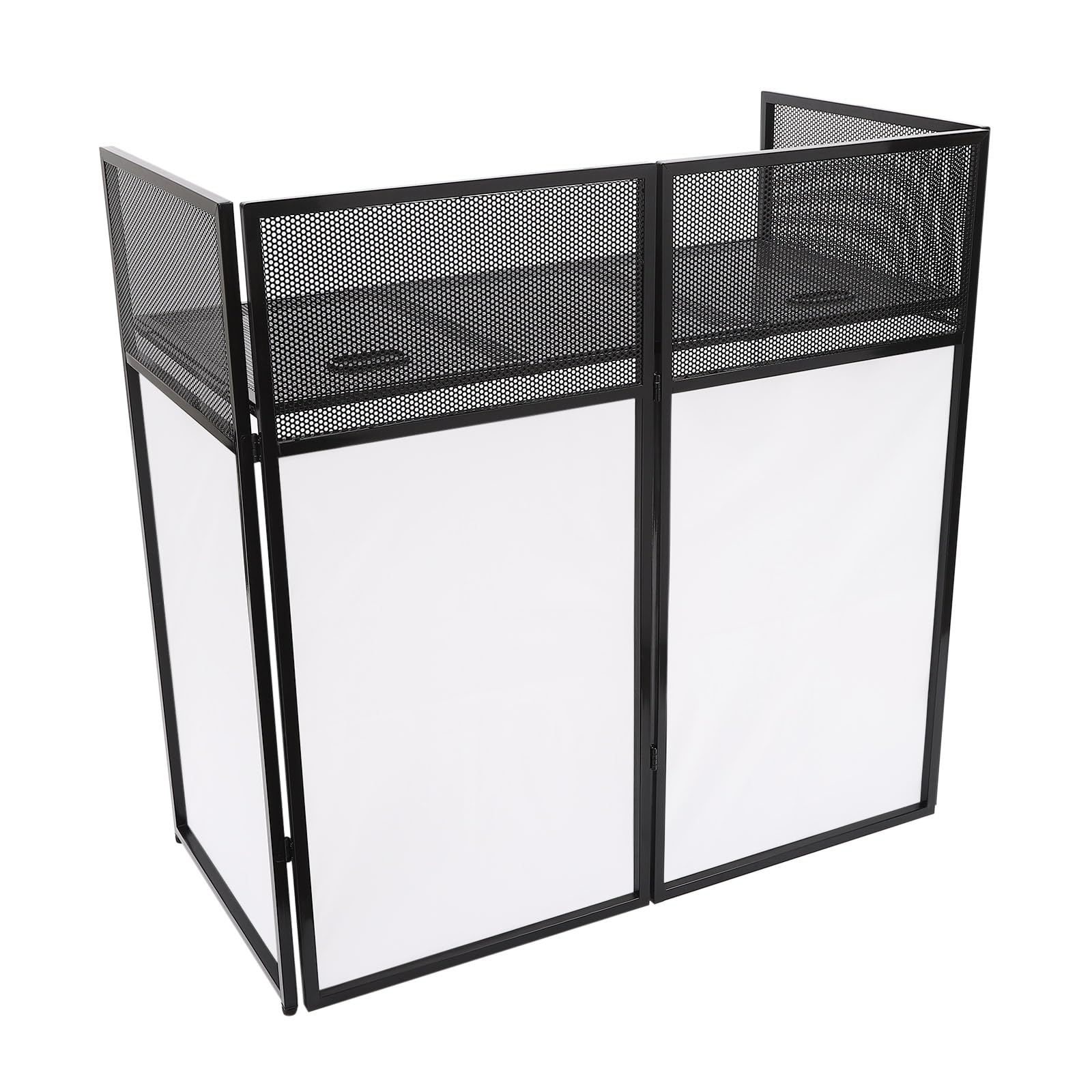 Dj Facade Booth Stand,Portable Dj Table For Equipment Controller,Foldable Aluminum Alloy Display Rack With Carrying Bag, Heavy Duty Up To 44 Lbs, White Professional Stage Booth For Events (black)