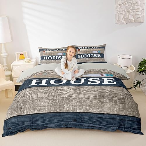 Miniatura 26 de Erosebridal Funda de edredón de ancla náutica, juego de ropa de cama con brújula oceánica, tamaño individual para niños, adolescentes, adultos,