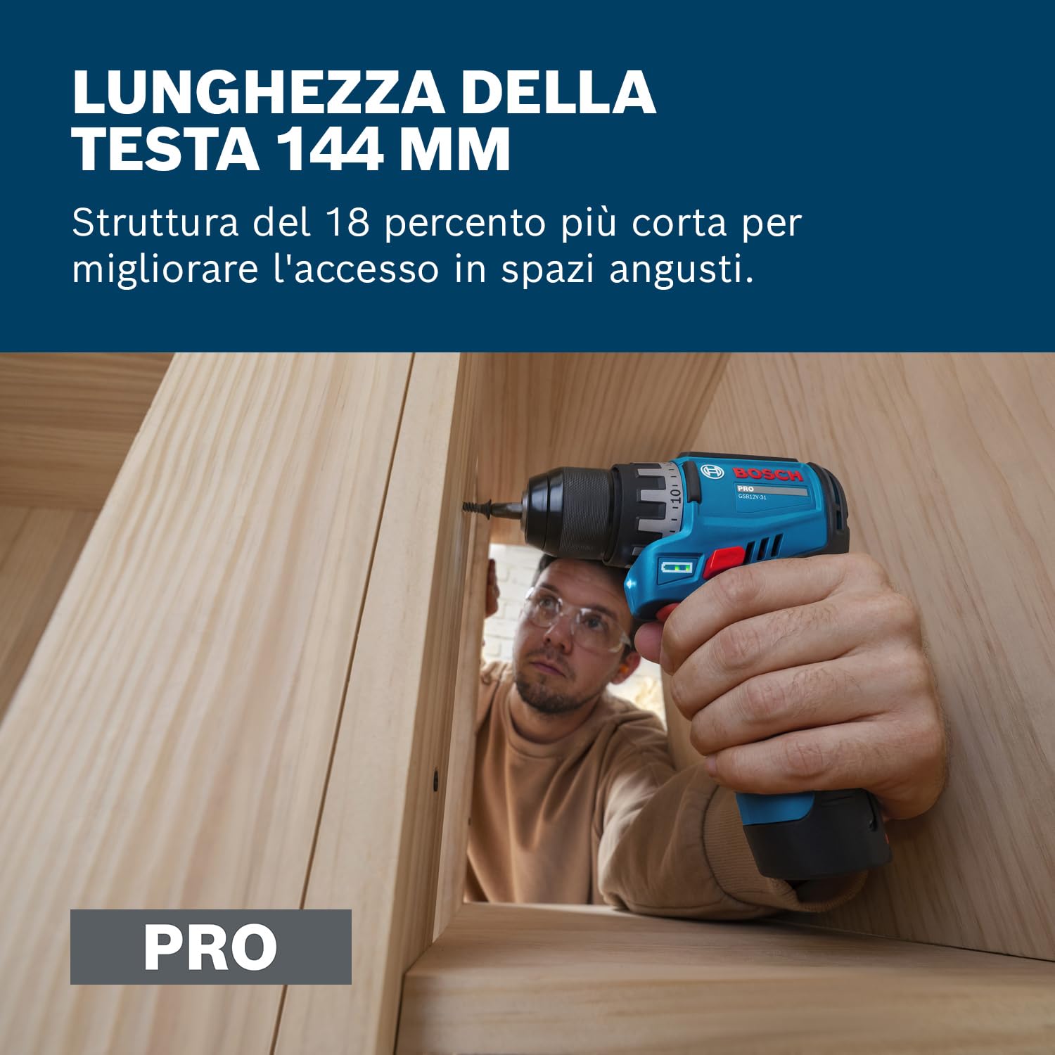 Bosch PRO 12V System Trapano-avvitatore a batteria GSR12V-31 (incl. 1x GBA 12V 2.0 Ah, 1x GAL 12V-20, 1x confezione in cartone)