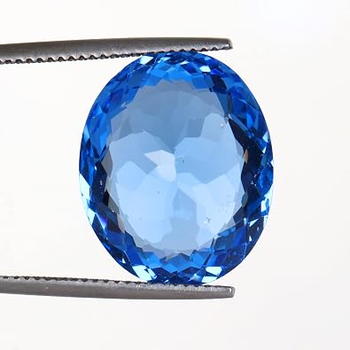 REAL-GEMS - 18. Carat Blue Corn-flower Sapphire Oval Cut Loose Gemstone For Gifts