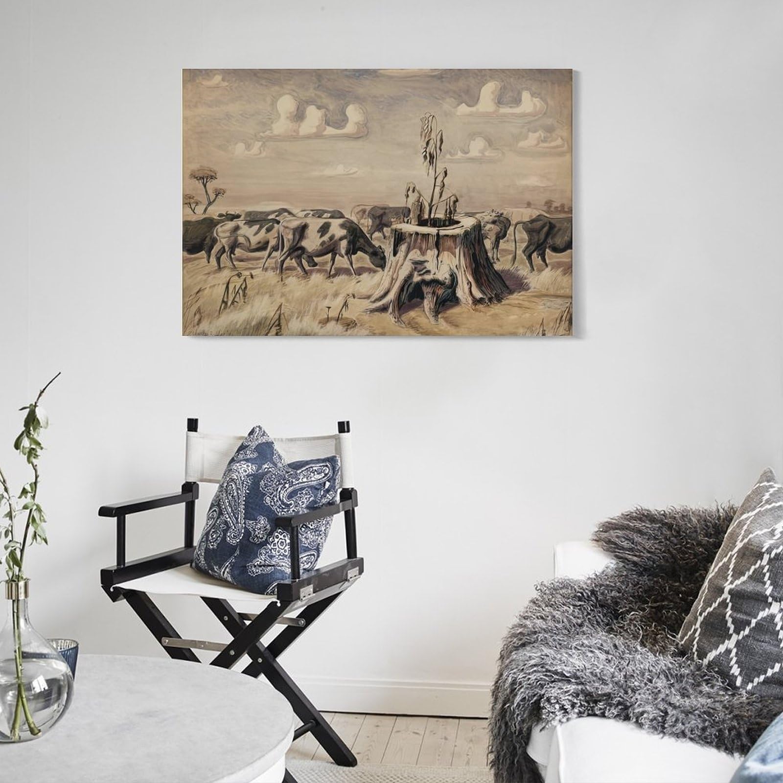 MUYIHANG Peinture murale personnalisée sans cadre Création de bande dessinée peinte à la main Décoration murale sans cadre Création de bande dessinée murale peinte à la main 50 x 75 cm