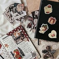 Vista 7 de 100 Piezas Calcomanías de Navidad Sin Repetición Retro Papá Noel Calcomanías Decoración Navideña, Calcomanía Impermeable de Vacaciones para Álbum