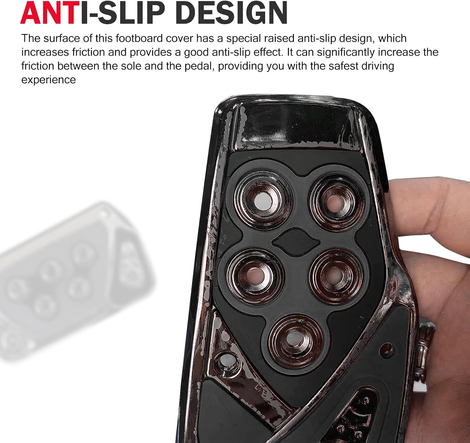 2 PCS Car Pedal Pads, Automatic Transmission Brake and Accelerator Pedal Covers, Universal Accessories for Most Cars (Black) image 4
