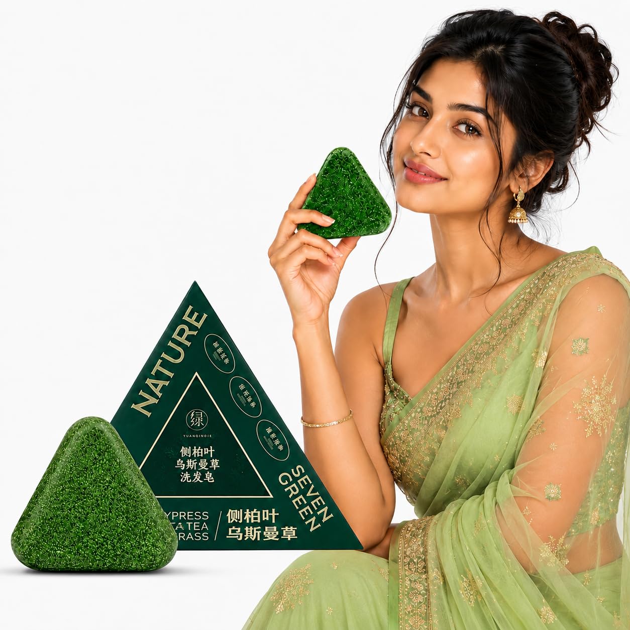 Nature Herbal Seven Green Shampoo Bar | Herbal Hair Cleansing Soap for Oil Control, Dandruff Care & Smooth Hair | Plant-Based Hair Wash Bar for Men & Women | 100g-image-17