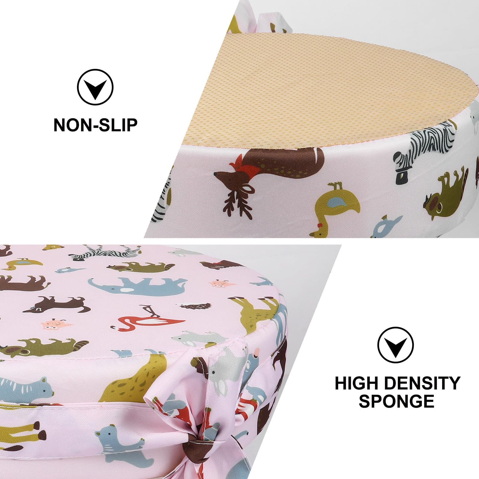 Cojín Elevador Portátil para Silla de Ñiño y Trona Estampado de Animales para Niños Pequeños, Acolchado de Algodón, Funda Extraíble Fácil de Lavar, Uso en Comedor y Viaje, Tamaño