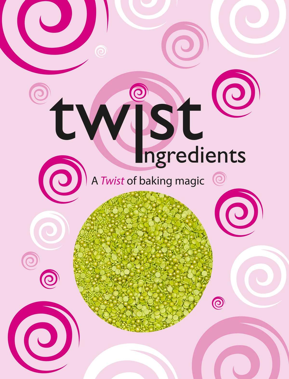 Twist Ingredients - Shimmer Lime Cake Topper Sprinkles - 800g Edible Shimmer Cupcake Decorations - For Halloween and St Patrick's Day Parties - Colour Medley