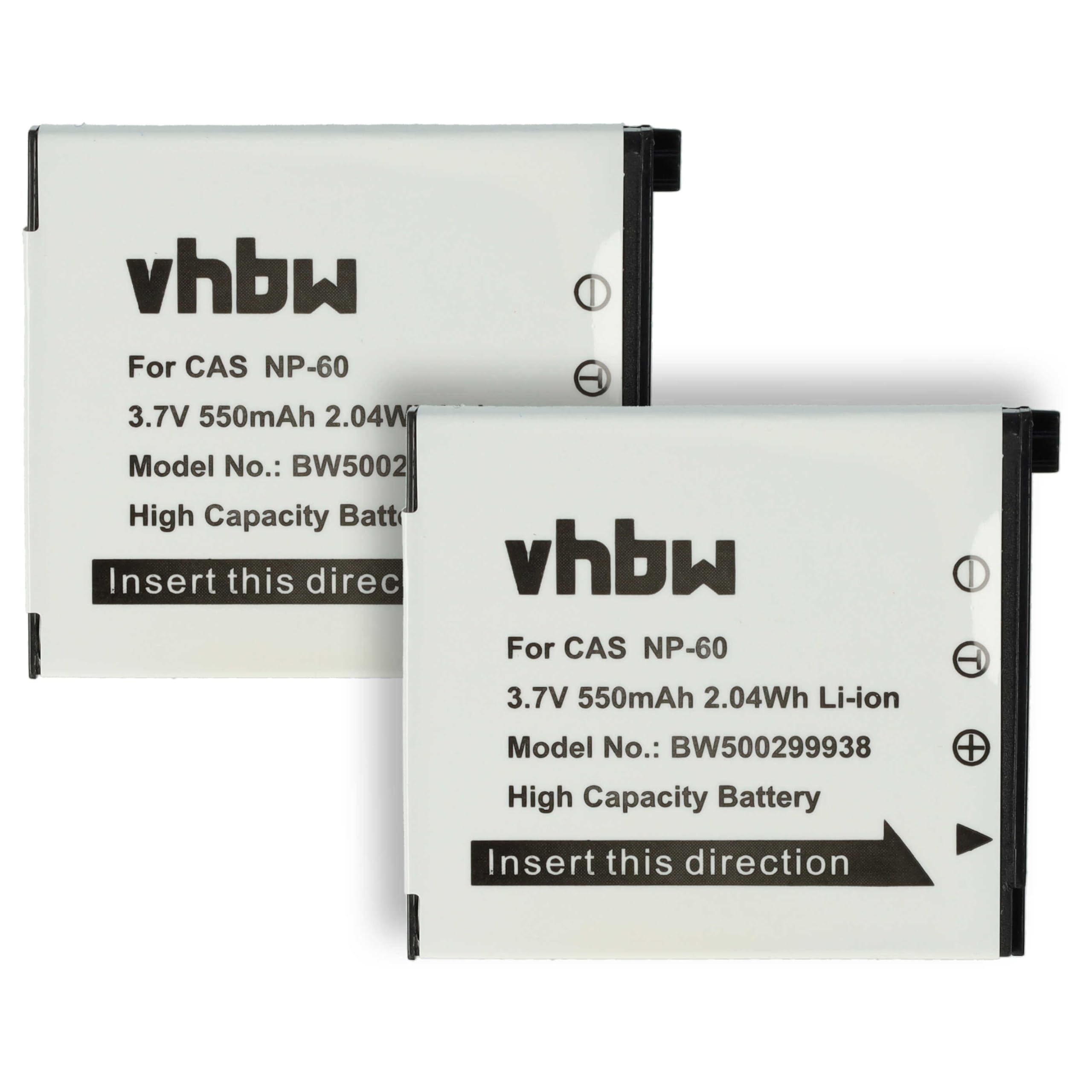 Vhbw Batteria Compatibile Per Fotocamera Casio Exilim EX-Z350 – Li-Ion 500mAh, 3,6V - 4