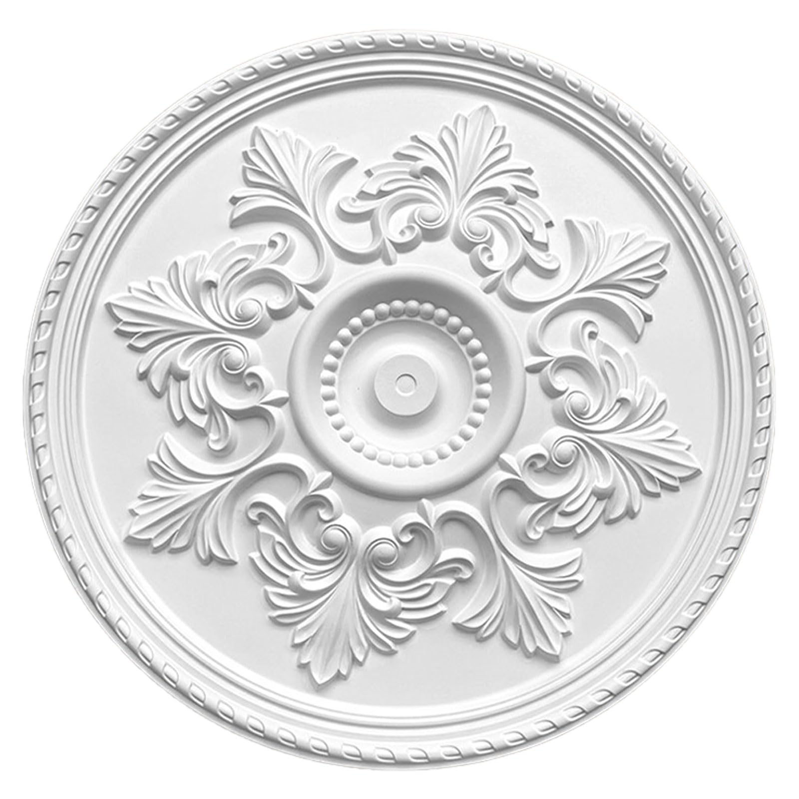 Foelanne White I Ceiling Medallion White Lightweight Pu No Drilling Multiple Sizes(,60Cm)