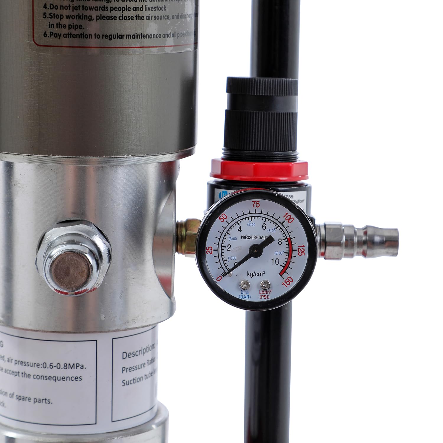 KATSU Tools Bomba de Grasa Neumática 12L Bomba de Engrase con Aire a Presión Dispensador de Pistola de Grasa de Aire Portátil con 12ft Manguera, 500 Bar, para Maquinaria de Automóviles y Camiones