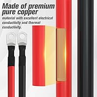 Vista 4 de Cable de batería 1/0 AWG 1/0AWG Calibre Cables de inversor de batería para automotriz, solar, marino, barco, RV, automóvil, motocicleta