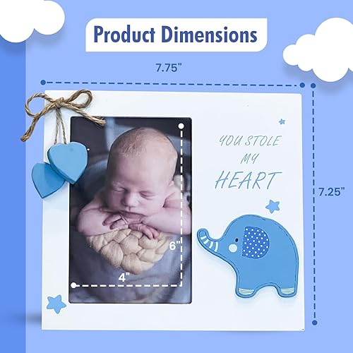 Miniatura 8 de Marco de fotos de madera para recién nacido, con texto en inglés "Baby Girl You Stole My Heart", perfecto para baby shower, regalo de embarazo,