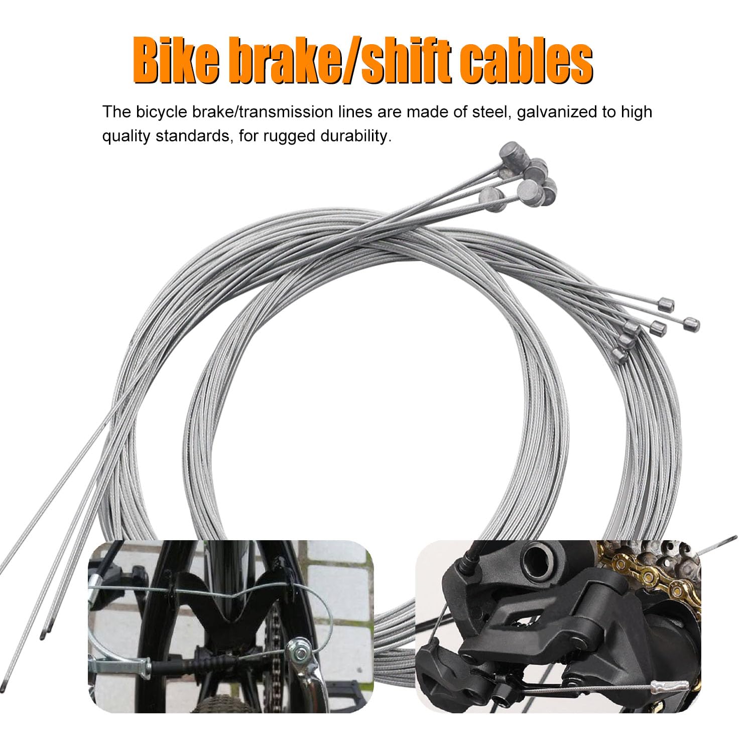 weideer 87-teiliges Edelstahl-Drahtschneider, Fahrrad-Bremskabelgehäuse, Schaltkabelgehäuse, Universal-Fahrradkabel-Set, Fahrrad-Bremskabel, Schaltkabel mit Fahrradkabel-Endkappen, O-Ringen