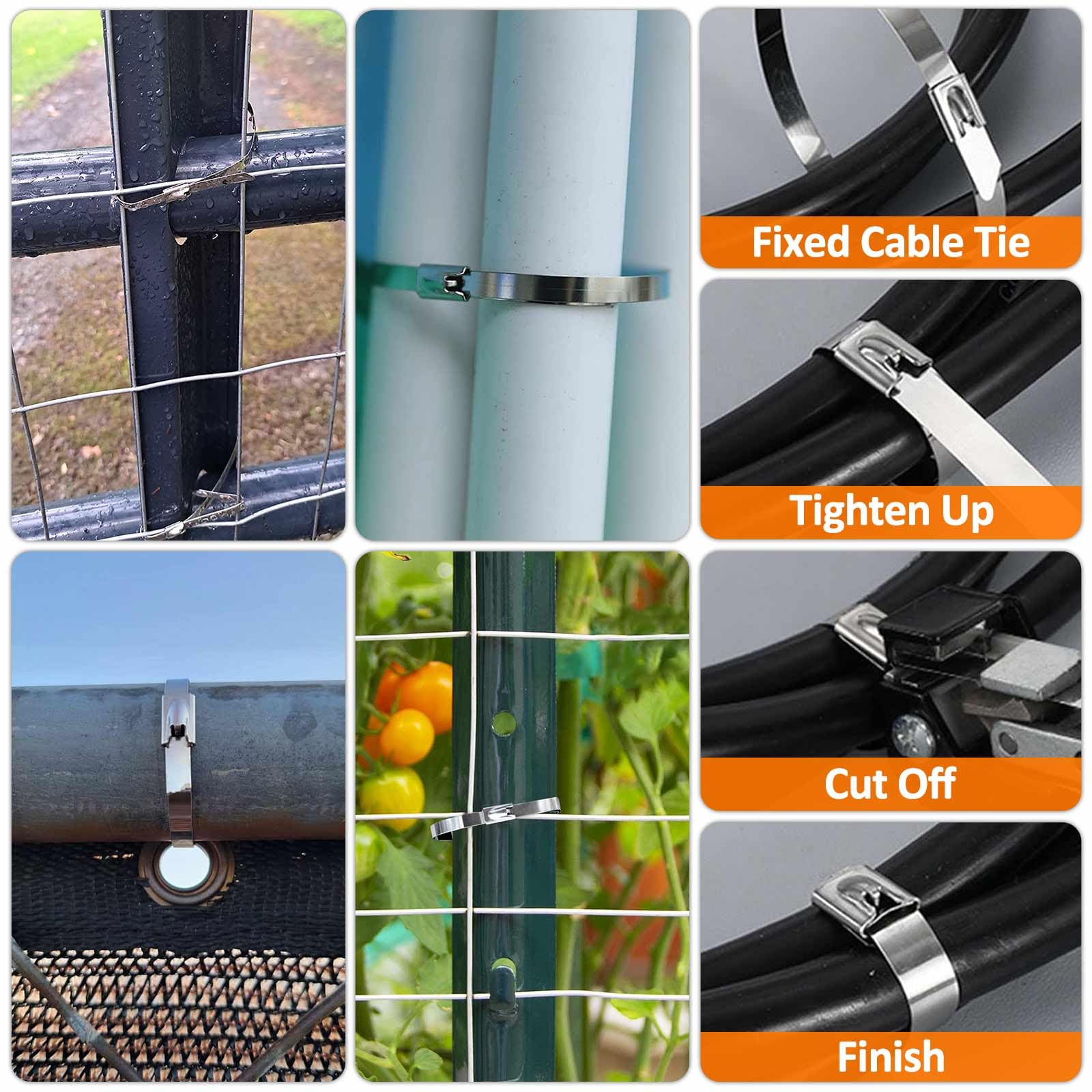 Fascette In Acciaio Inox - 100 Pezzi, 300mm X 4,6mm, Per Fissaggi Resistanti Fino A 80kg - Foto 7