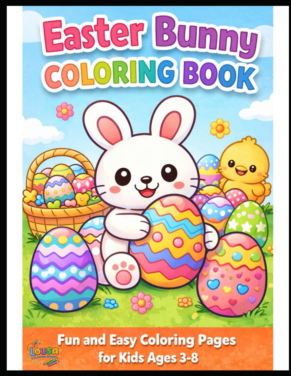 Easter Bunny Coloring Book for Kids Ages 3-8: Fun and Easy Easter Coloring Pages with Cute Bunnies and Eggs