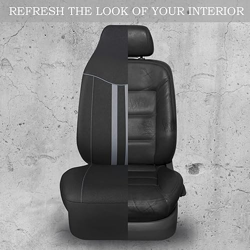 Miniatura 6 de CAR-GRAND - Fundas para los dos asientos delanteros del auto, de ajuste universal, deportivas, Rainbow, con respaldo alto, compatibles con bolsa de